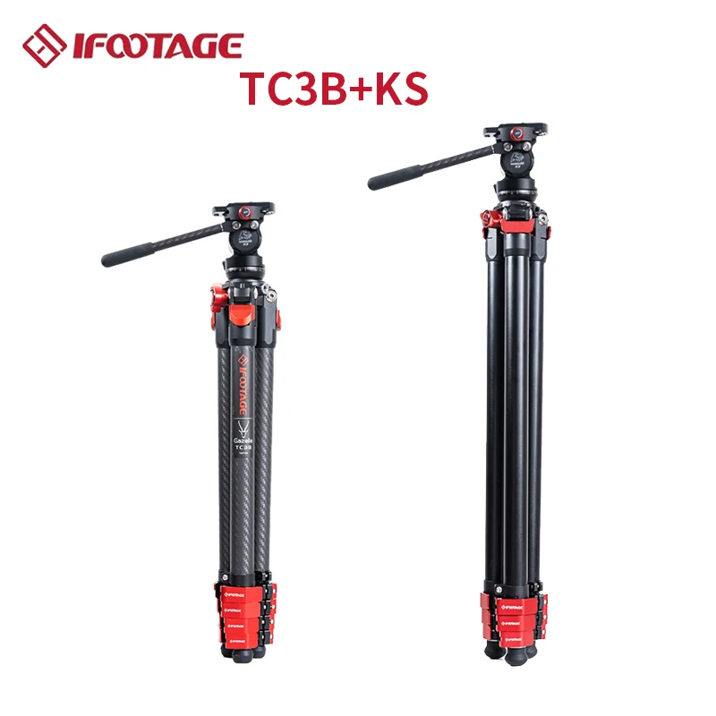 IFOOTAGE TC3B TA3B+K3 Carbon Fiber Tripod Lightweight and Portable Professional Camera Micro SLR Camera Tripod Pan Tilt Set