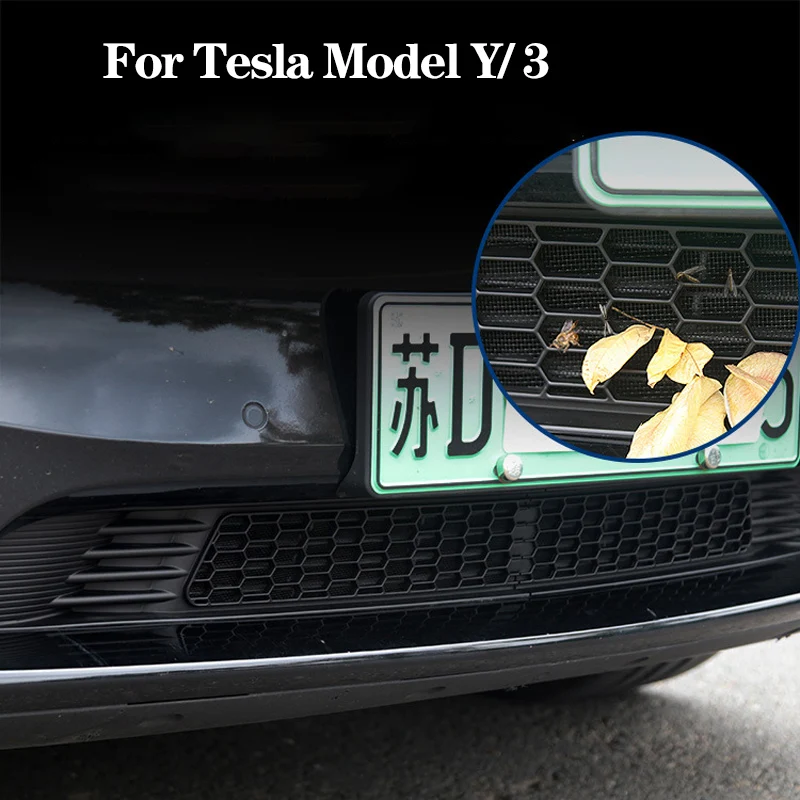 Car Lower Bumper Anti Insect Net for Tesla Model Y Model 3 2019 2020 2021 2022 Front Grille Mesh Cover Air Inlet Vent Panel