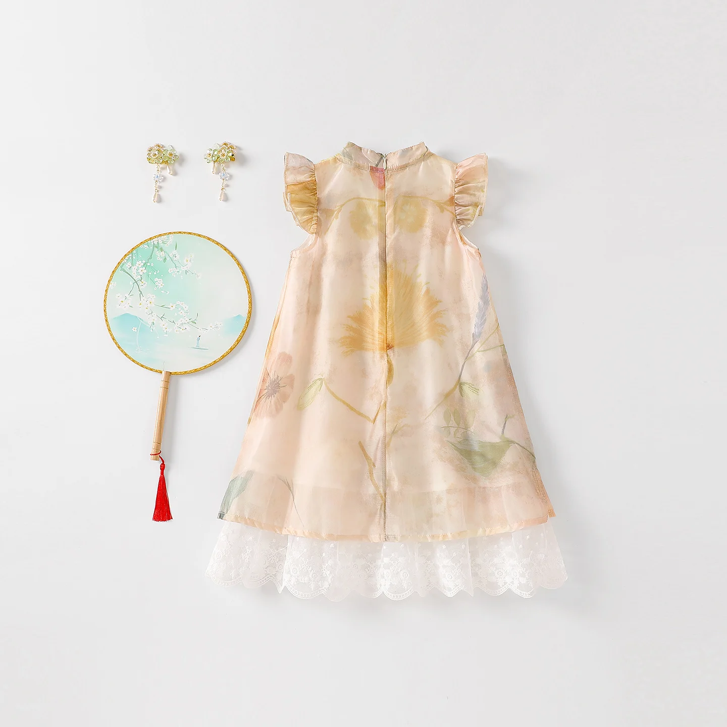 Girls' Traditional Chinese Cheongsam Dress New Style Mid-to-Teenage Children's National Fashion One-Piece Dress