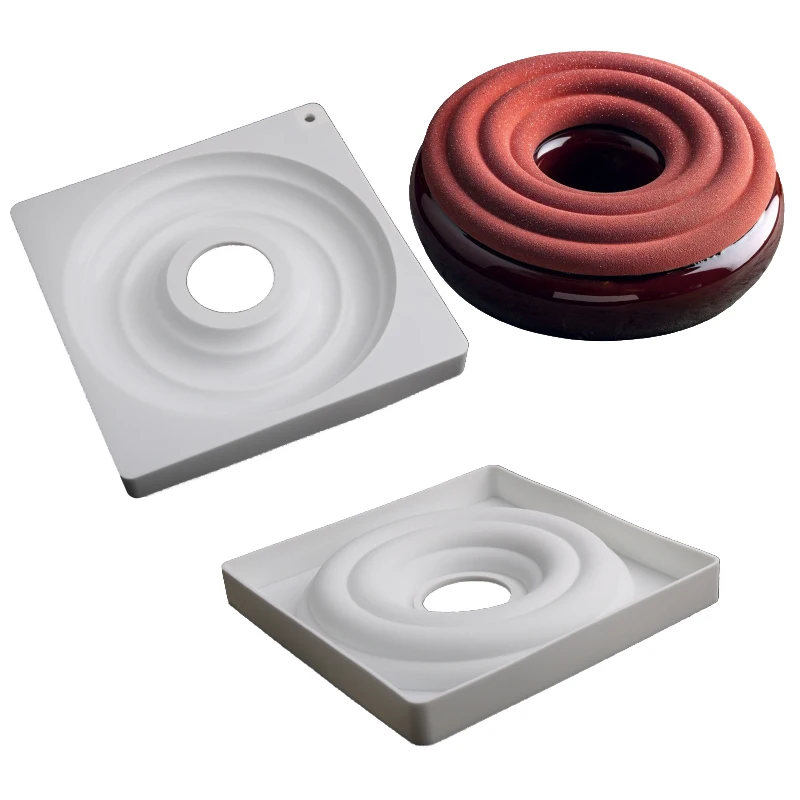 Texture Decorated Donut Silicone Cake Molds Circular Ring Bakeware Set Cake Moulds Kitchen Supplies Dessert Decorating Tools