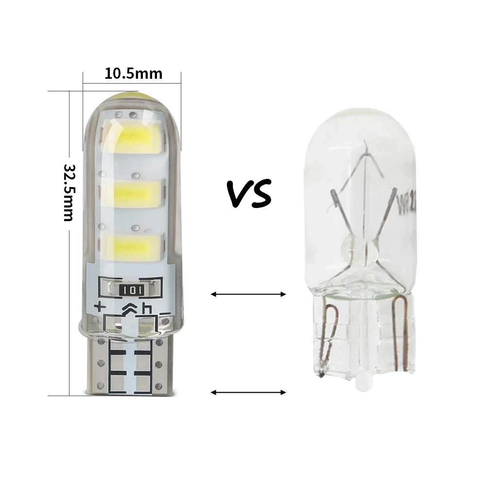 10PSC T10 194 White 168 LED Bulb for Map Door Instrument Licenses Plate Light-5630-6SMD