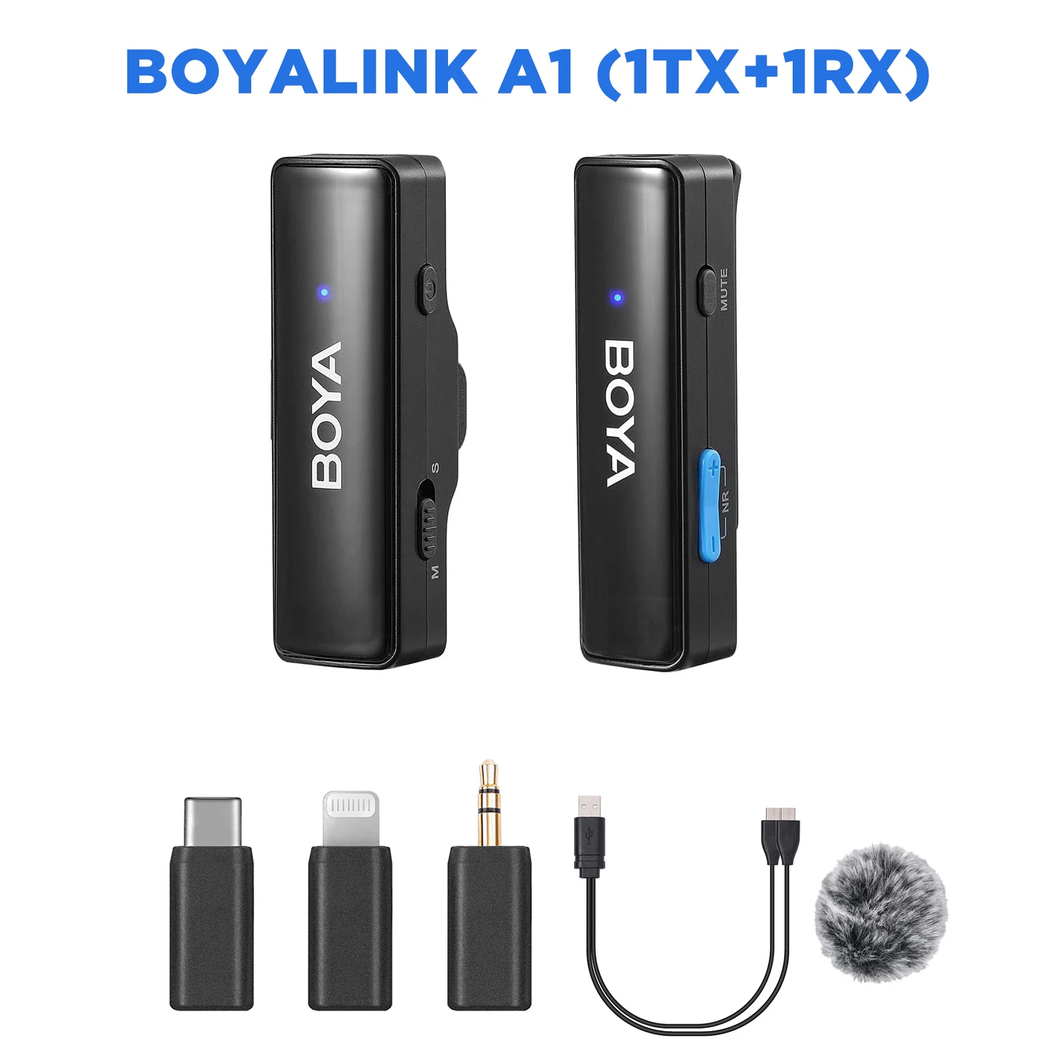 BOYA BOYALINK A Wireless Lavalier Microphone for iPhone iPad Android Phones Type C DSLR Camera Youtube Live Streaming Recording