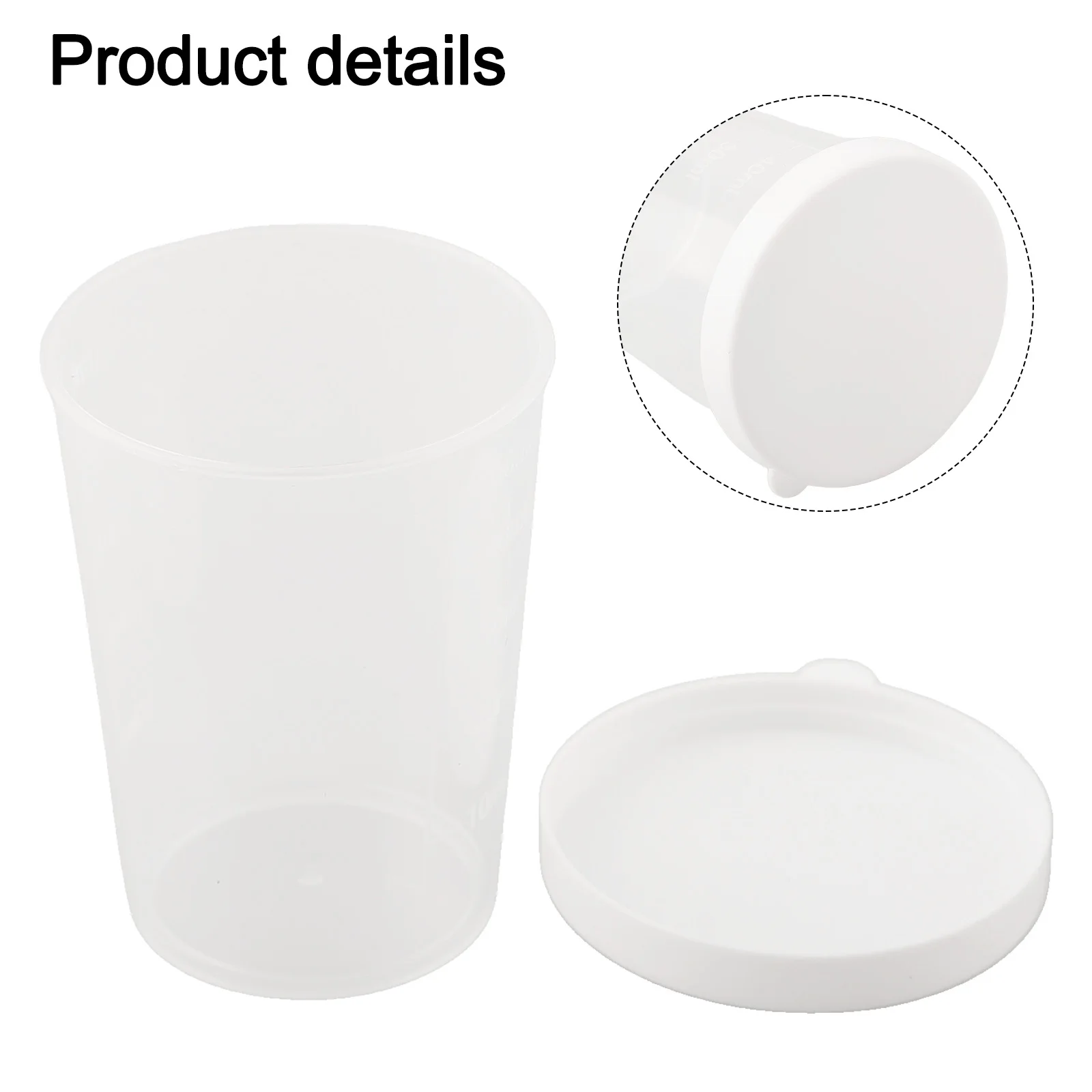 Cup Measuring Cups For School With White Lids Cap 10pcs 50ml Medicine Measuring Sample Storage Transparent High Quality