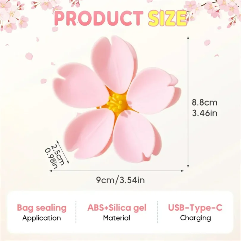 Magnetic Fridge Magnet Seal Clips Sakura Fridge Magnet Food Bag Clip Multifunctional Snack Sealer Food Storage Unique Petal Clip