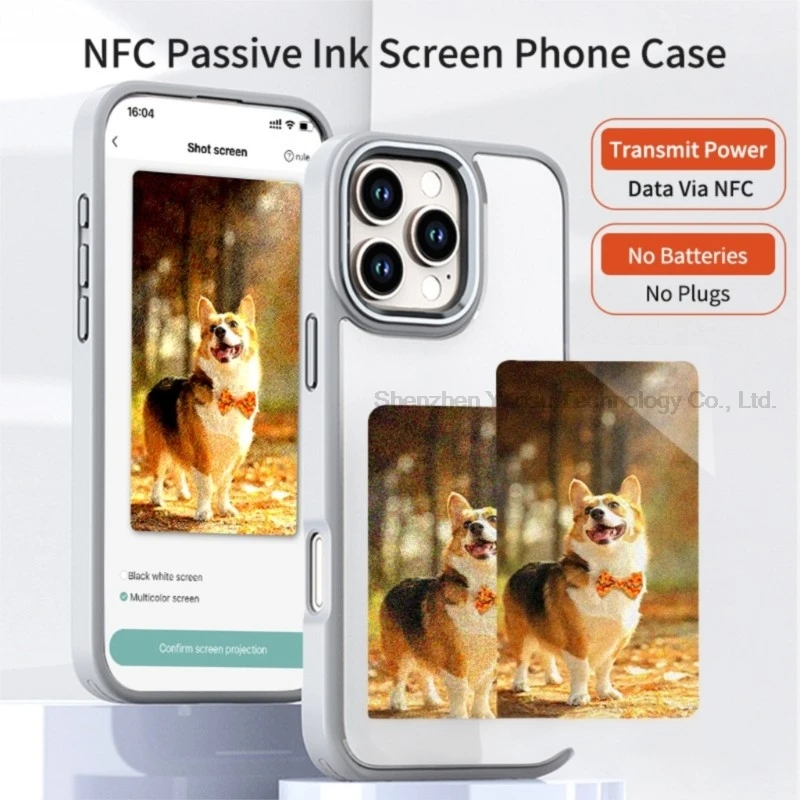 

NFC E-ink DIY Function AI Phone Cases For iPhone 17 16 15 14 13 ProMax With Image Transmission Screen Display Custom Phone Cases