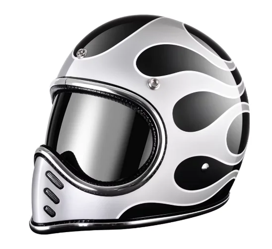 

High strength fiberglass classic retro pointed full face helmet, For Harley Davidson and off-road motorcycle protective helmets