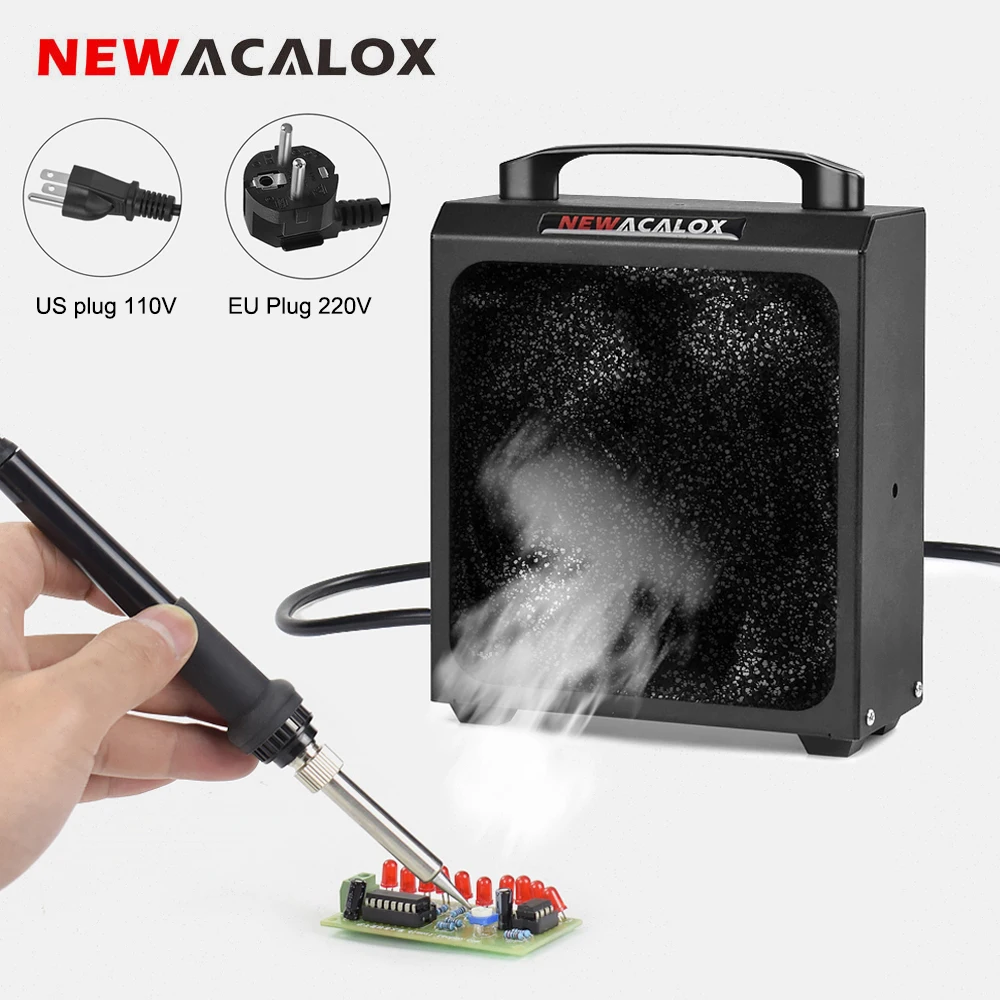 NEWACALOX Solder Smoke Absorber Remover Fume Extractor Smoke Prevention Absorber 30W EU/US Smoking Device Air Filter Fan