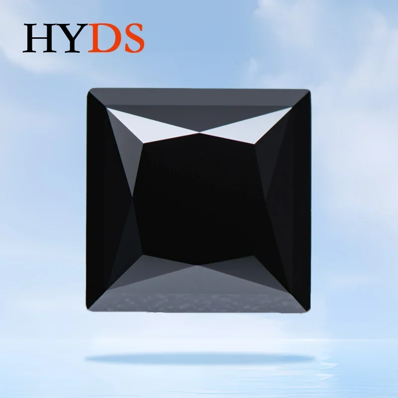 

Moissanite Princess Cut Black Color VVS1 Beads for Charms Jewelry Making DIY Rings Pendant Earrings Materials GRA Certificate