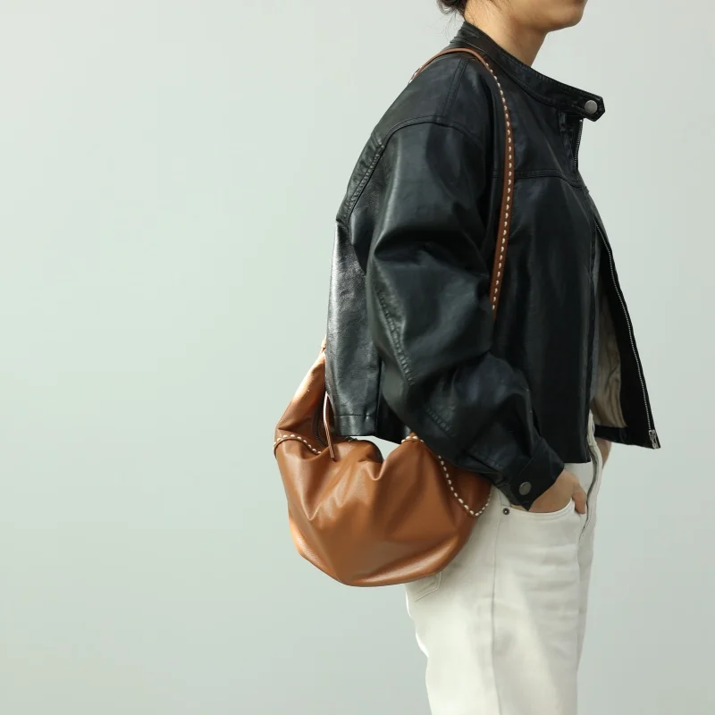 Genuine Leather Luxury Corssbody Bags For Women Super Soft Casual Shoulder Bag Suitable For Travling Adjustable Shoulder Strap