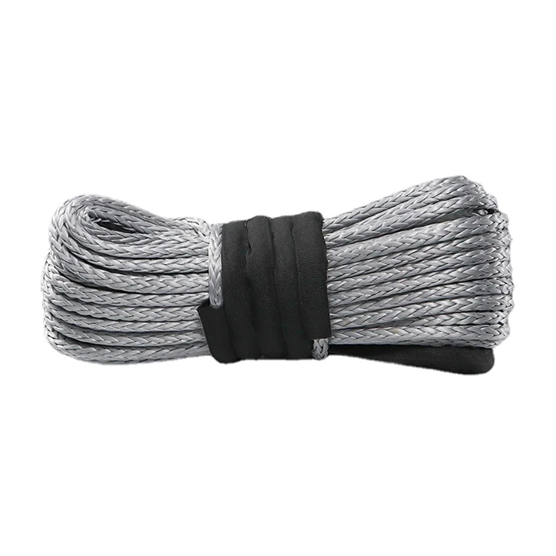 7mm x 15m Truck Boat Emergency Replacement 9300lbs 12 Strand Stringt Car Outdoor Accessories Synthetic Winch Rope Cable ATV UTV