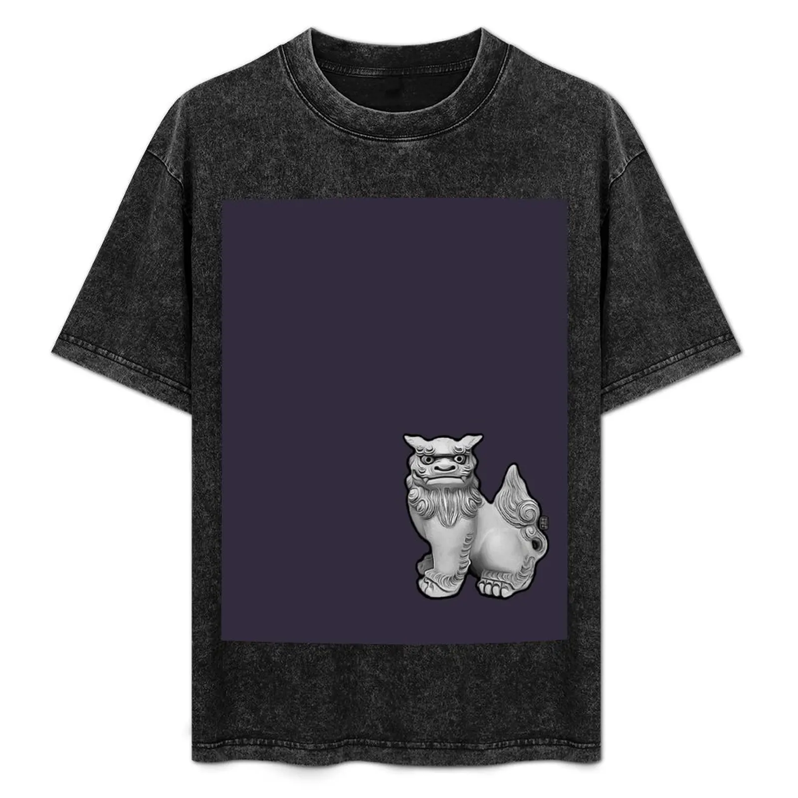

Shisa (left) T-Shirt Basic Solid Color Short Sleeve Cotton Top