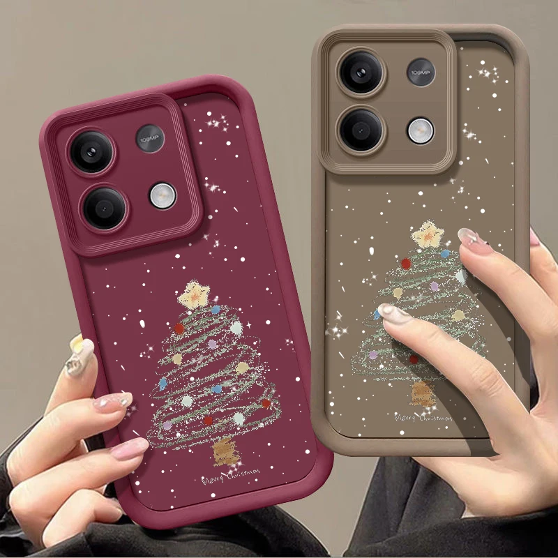 Christmas Tree Soft TPU Phone Case For Xiaomi Poco F6 X5 X6 13T Pro Redmi Note 13 4G 10 11 12 13 14 Pro Plus 5G Silicone Cover