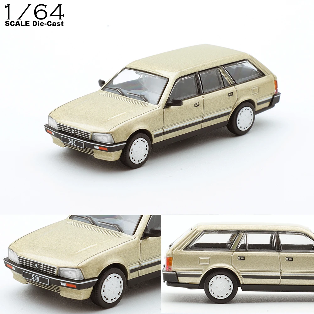 DCT 1/64 505SW Model Car Vintage Vehicle Wagon Diecast Car Collection Toy Station Vehicle Gift For Adults With Display Case