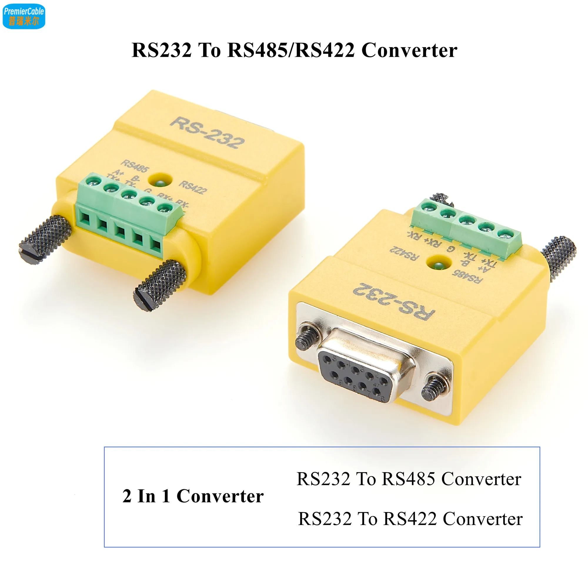 

RS232 to RS485 RS422 Converter DB9 Female to 5pin Terminal Block RS232 to RS485 converter RS232 to RS422 Serial Port Converter