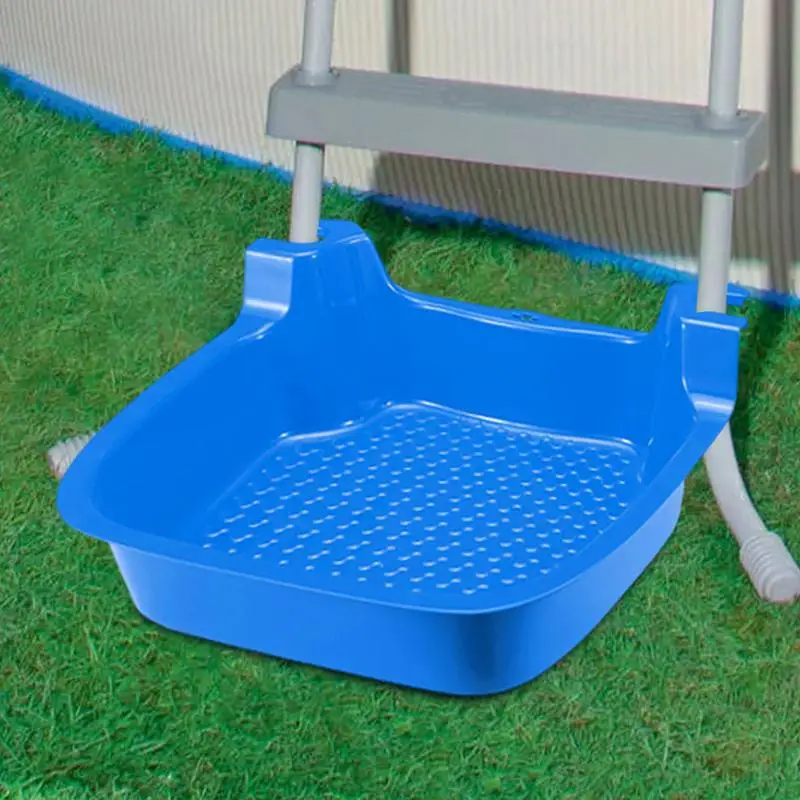 Poolside Foot Bath Above Ground Pool Foot Soak Tray Easily Wash Sand & Dirt Before Entering Installed On Pool Ladder Large Size