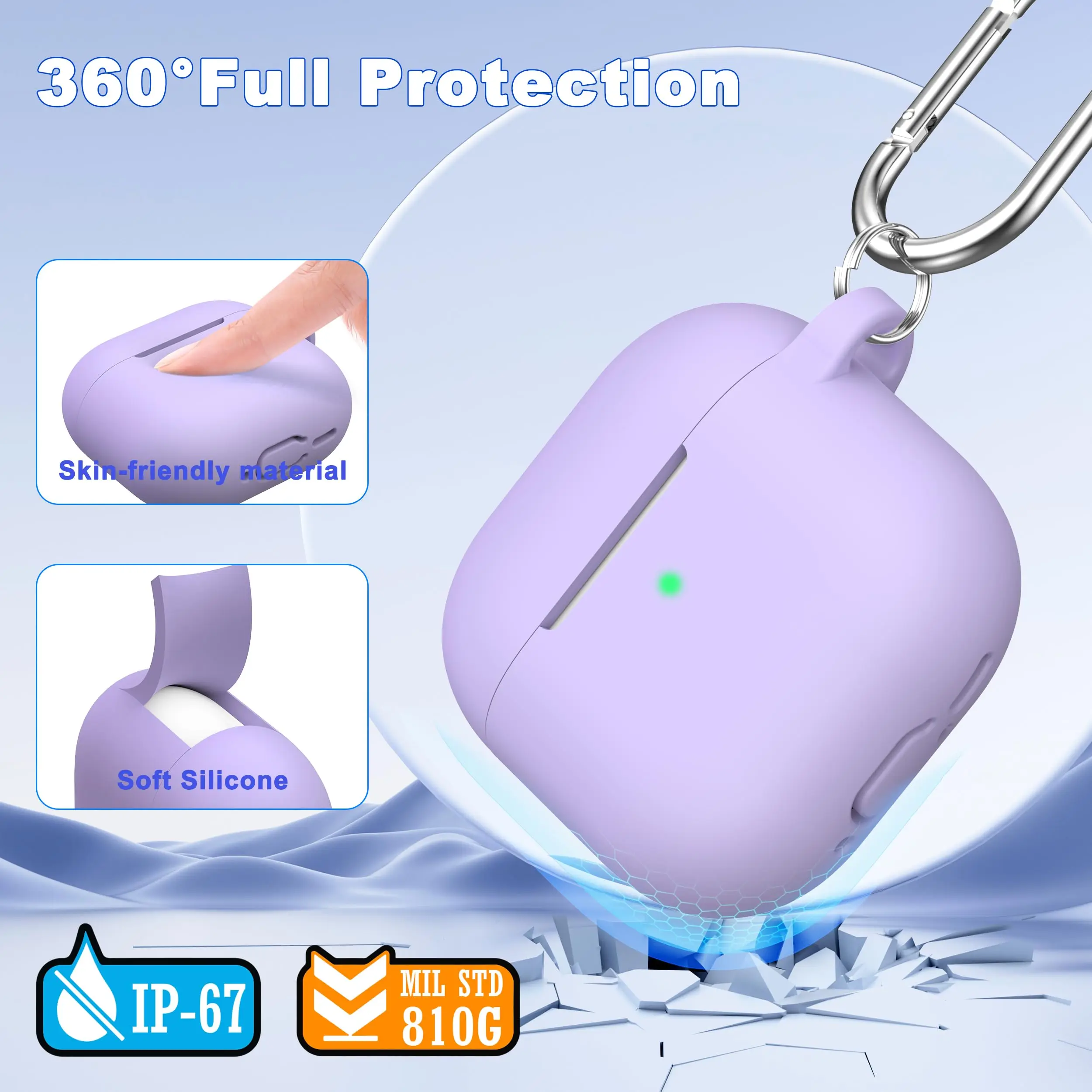 シリコンAirPods保護ケース,クリーニングキット付き,Bluetoothワイヤレスヘッドセット,2022世代,新品