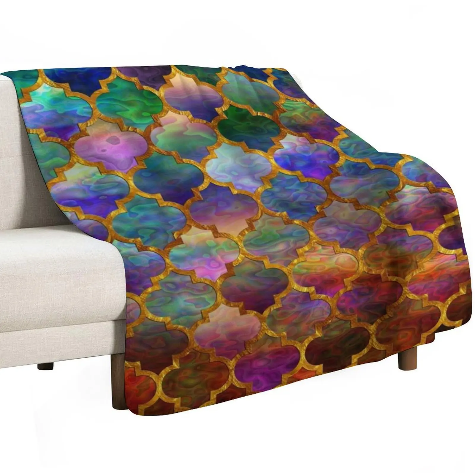 Arabic moroccan mosaic pattern Throw Blanket Beautifuls Thin Bed Fashionable Single bed plaid Heavy Blankets