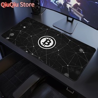 Bitcoin Gaming Mouse Pad - Extra Large 300x600x2mm / 300x800x2mm | Durable & Comfortable Non-Slip Rubber Base | Black with Geome