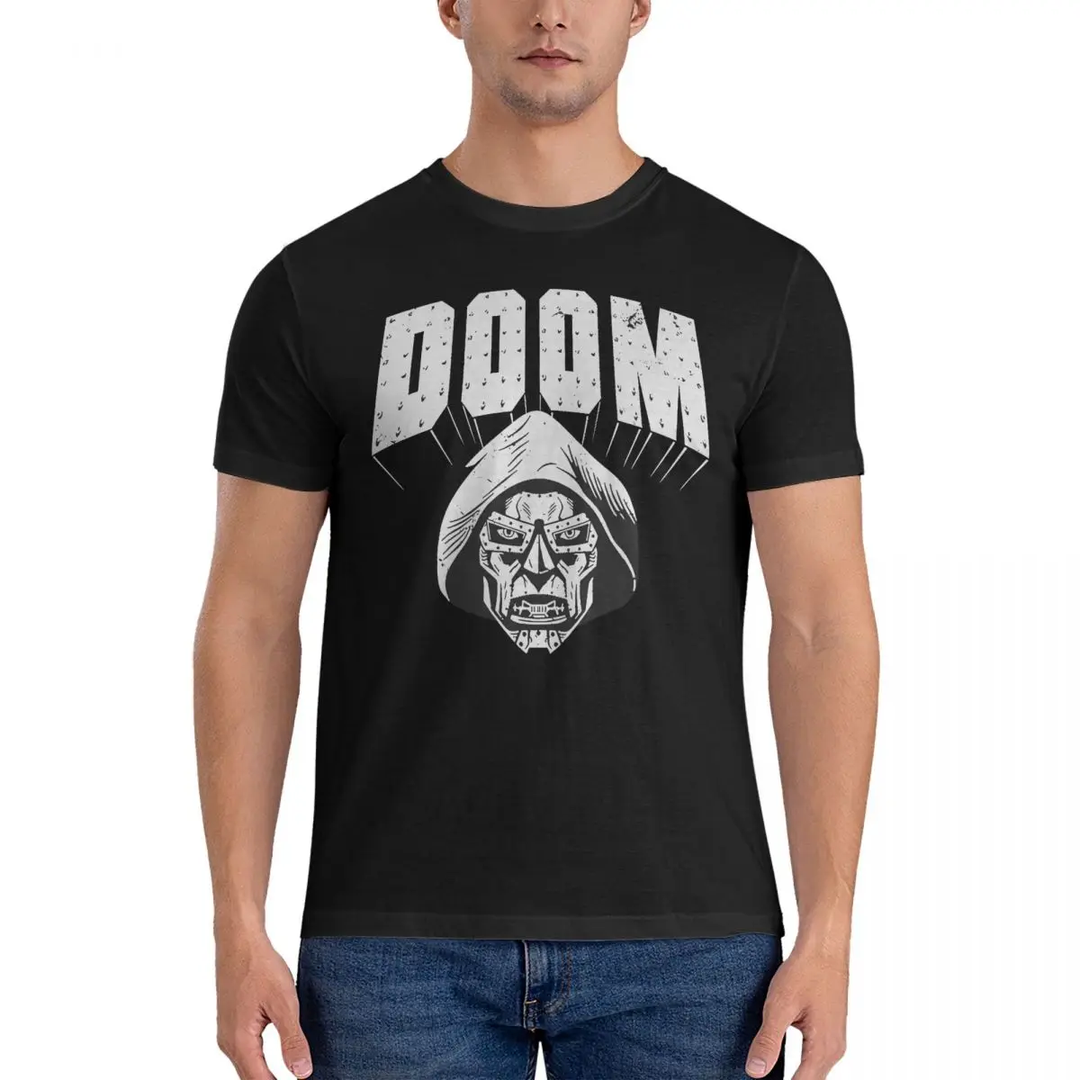 DOOM-Camiseta de Marvel para hombre, camisetas divertidas de Doctor Doom, camiseta de manga corta con cuello redondo, Tops gráficos de algodón puro