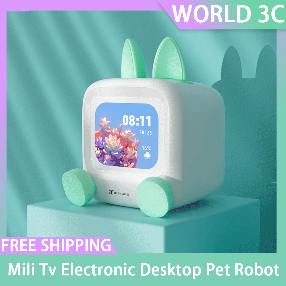 Mili Tv Desktop Pet Robot Electronic Multiple Functions Mini Pet Robots Speaker Cute Accessories Decoration Customize Gifts