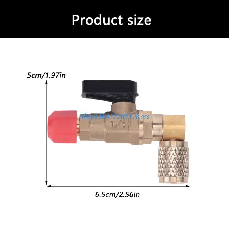 90 Degree R22 Brass Ball Valves for Refrigerants Charging In Air Conditioner & Fridge