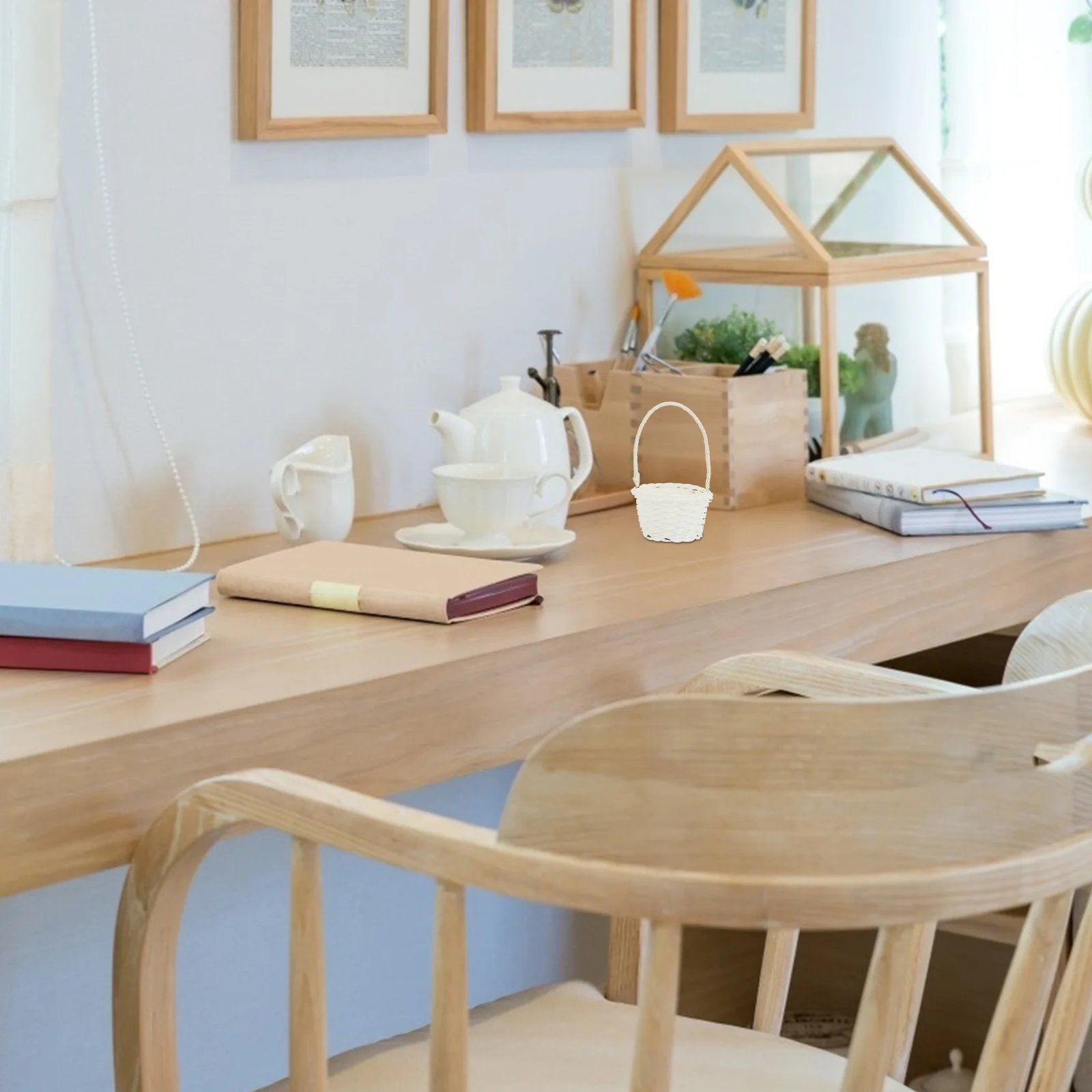 

6pcs Woven Rattan Baskets Natural Storage Basket Durable Vegetable Basket Household Decoration Rustic Picnic Planting Snacks