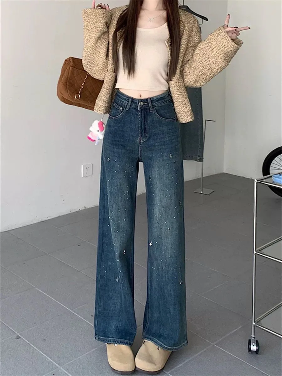 

Женские джинсы, осенняя одежда 2025 года, женская потертая потертая рваная потертая подол, женская джинсовая мода в стиле гранж, альтернативный панк-рок