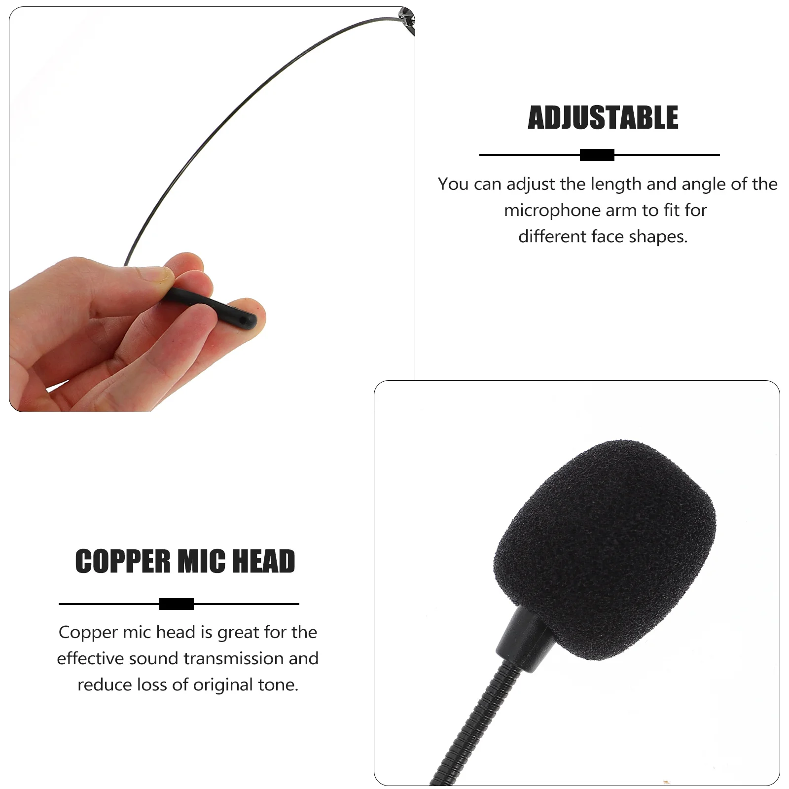 

Wired Microphone 3.5Mm Adjustable Head-Mounted Mic For Voice Amplifier Condenser Headset Loudspeaker Earhook Mounting