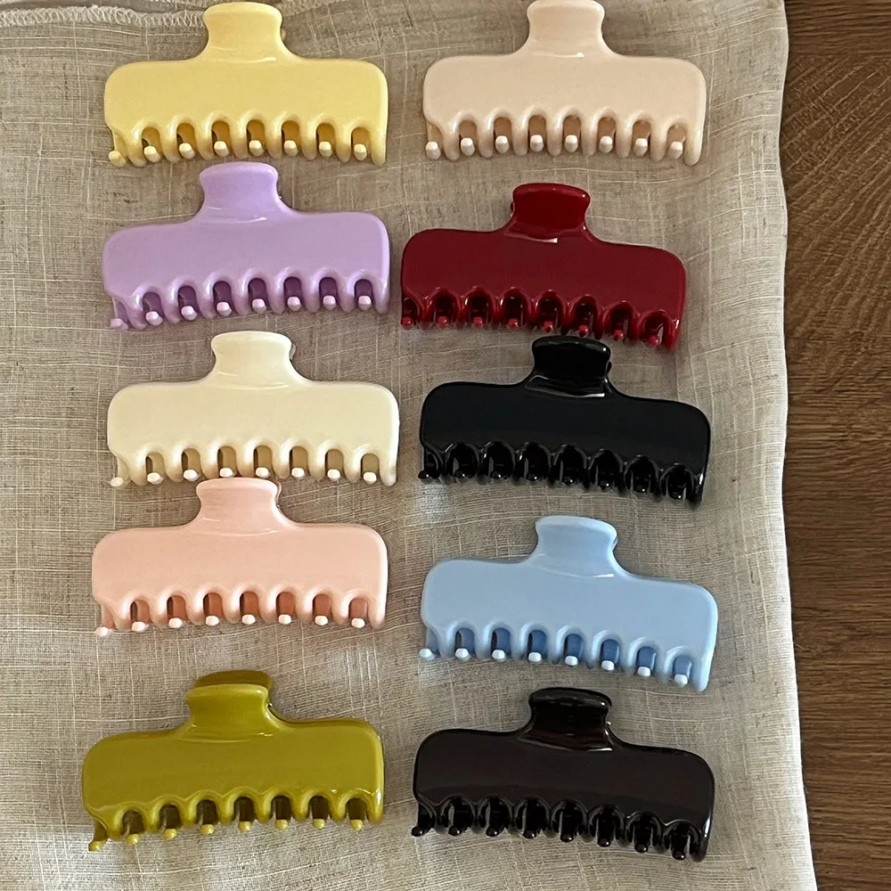 1 Stück Basic-Haarspange aus mehrfarbigem PC-Material, dicke Haarklammer im INS-Blogger-Stil, große Haarklammer für den Hinterkopf, tägliches Haar-Accessoire für Damen – Detail 3