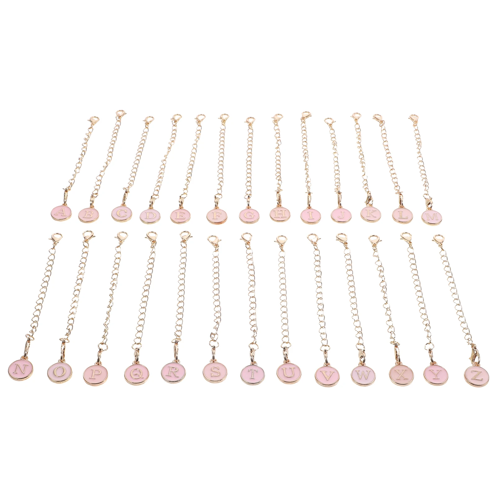 

26 Pcs Alphabet Chain Jewelry Letter Charm Mugs Water Bottle Fashion Backpacking Charms Decoration Pendant Letters