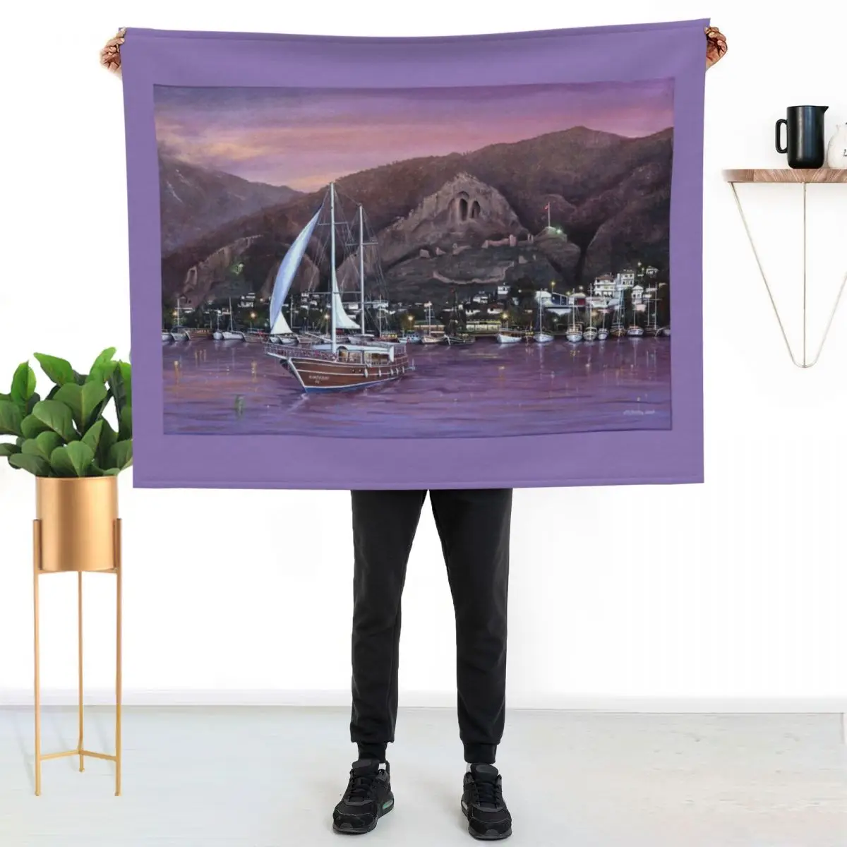 Sails at Sundown Throw Blanket Bed Stuffeds Summer Beddings Soft Beds Blankets For Baby blankets and throws Blankets