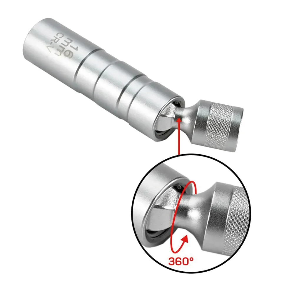 Imagem -03 - Spark Plug Socket Wrench Adapter Grupo Junta Universal com Tomada Magnética Flexível Parede Fina Drive Car Repair Tool 14 mm 16 mm