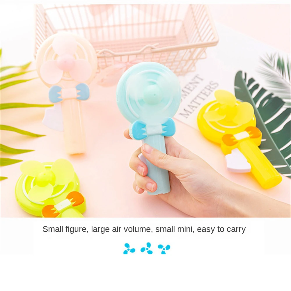 Mini Portable Handheld Fan Random Color Cute Fan Summer Cartoon Held Fan Portable Cooling Hand Pressure Fan Without Battery
