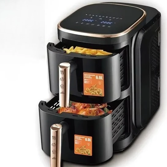 for Stainless Steel Electric Oven 12L Household Air Fryer 3D Double Layer Design No Flip Multifunctional Plate Square