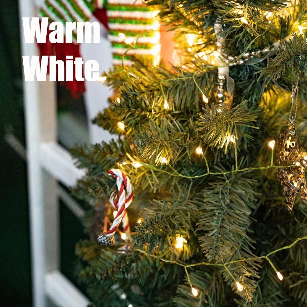 1000LED 36M Cluster Green Wire Garland Lights 2024 Fairy String Lights For Bedroom Outdoor Wedding Birthday Christmas Tree Decor