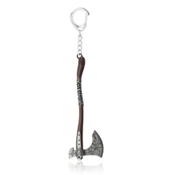 Game God of War 5 Ragnarok Keychains Hammer Mjolnir Kratos Blades of Exile Leviathan Axe Weapon Pendant Keyring Jewelry