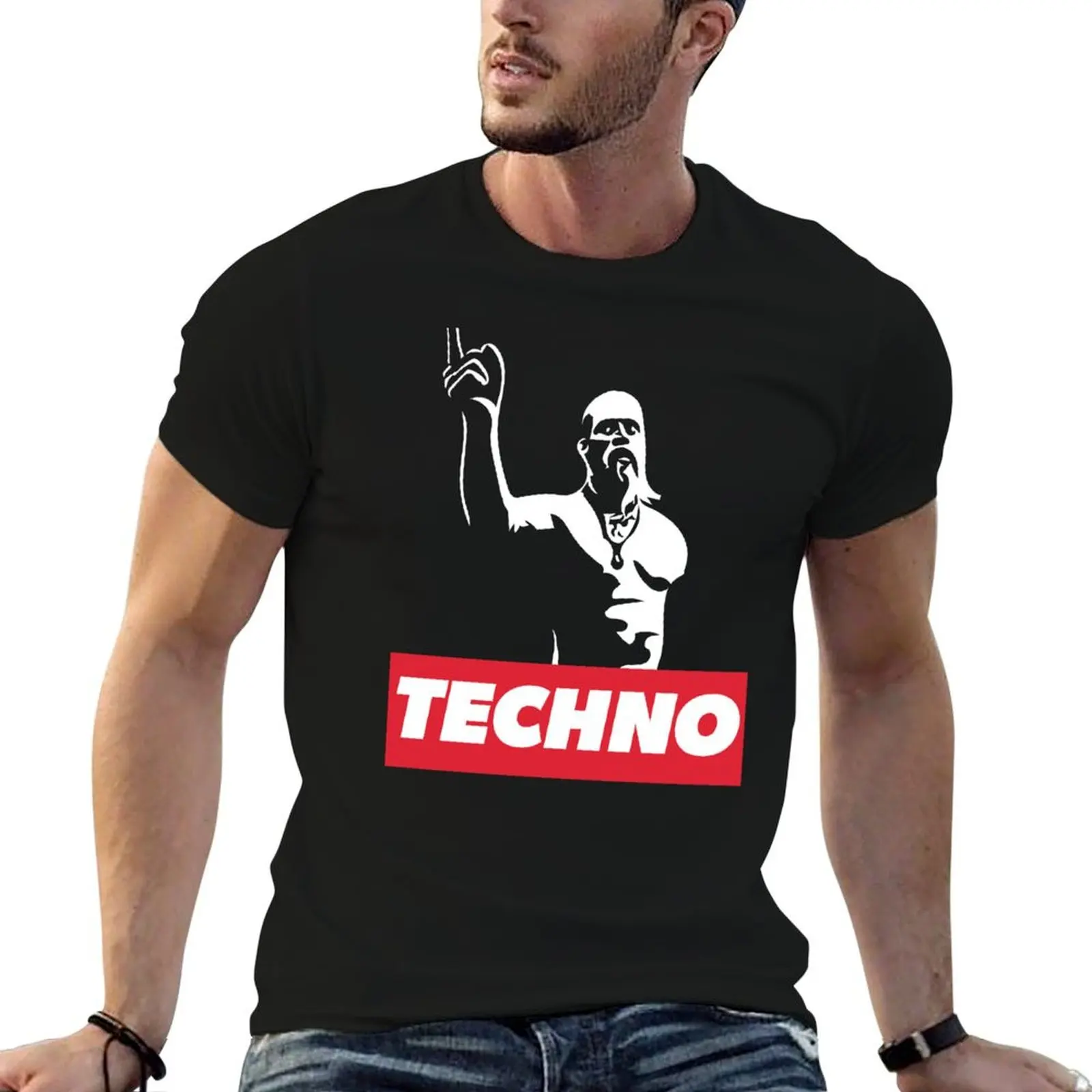 Techno Viking meme legend for techno DJ, raver, club, festival T-Shirt High Elasticity Sports T-Shirt
