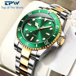 2024 Hot Luxury Quartz Watches Men Business Calendar Wristwatch Steel Band Sapphire Mirror Diving Men's Watch Sports Waterproof