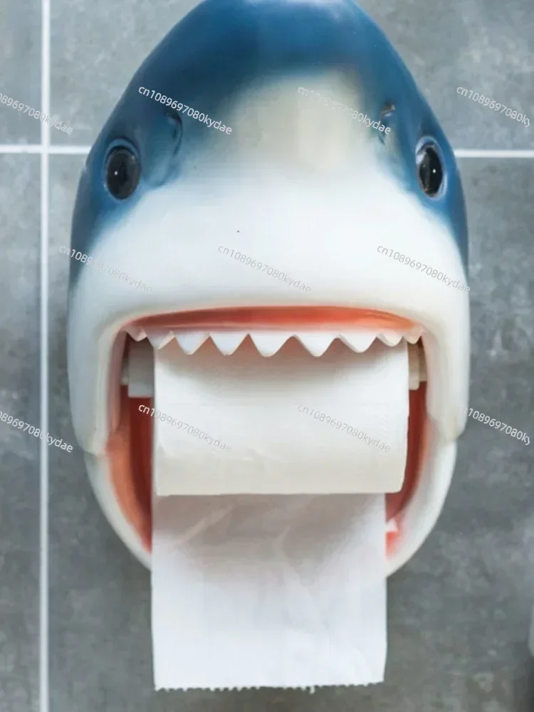 Shark Roll Holders Resin Dolphin Paper Towel Dispenser Toilet Bathroom Shelf Holder Wall-mounted European Style Bath Decoration