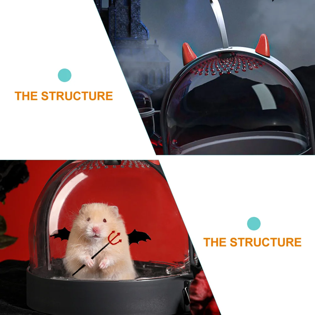 

Black Hamster Carrier Outdoor Travel Cage Lightweight Portable Small Pets Carrying Cage Convenient Hamster Carrier