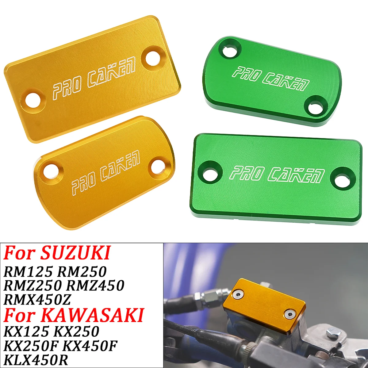 

Motorcycle Front Rear Brake Fluid Reservoir Cap Cover For Kawasaki KX125 KX250 KX250F KX450F KLX300R KLX450R KX 250F 450F MOTO