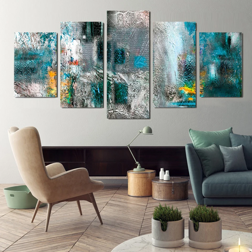 5 Panel DIY Diamond Painting Abstract Artistic Conception Posters Diamond Embroidery Handicraft Hobby Creative Interior E419