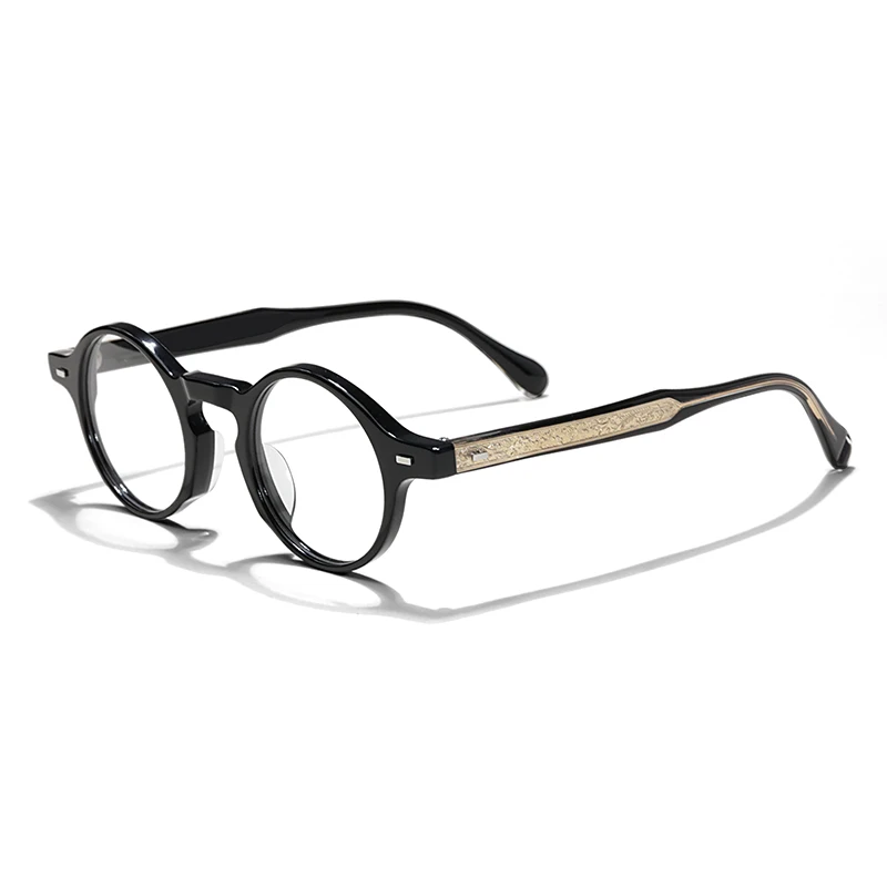 

Handmade Top Quality Round Acetate frame Men Women Classic optical prescription Glasses Available for Personality Customization
