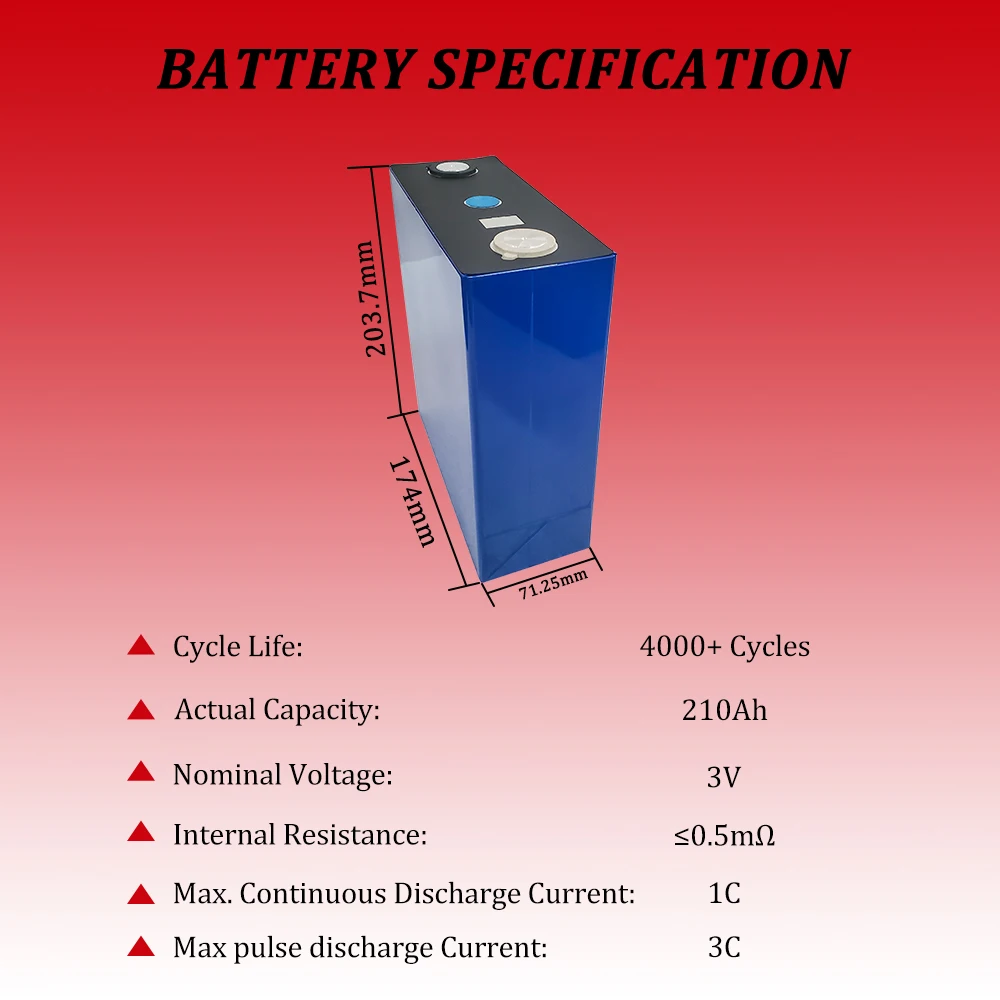 HAKADI 3V 210Ah Rechargeable Prismatic Sodium-ion Batteries 4-16PCS 3000+ Cycle For Low Temperature Discharge For DIY RV Boat