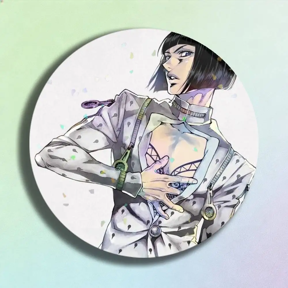 Anime JoJo Bruno Buccellati Laser Badge Creative Pins Brooch for Bag Clothes Hat Decor Gifts Fans Collect