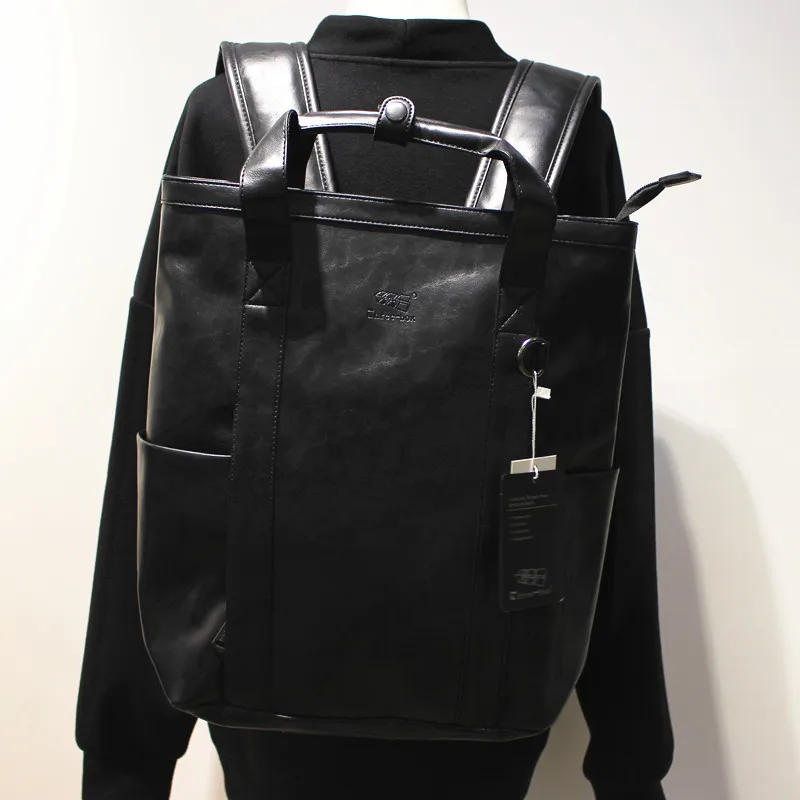Retro Large Capacity Double Shoulder Bag Men's Travel Backpack Fashionable School Bag Commute Computer Bag Modern Neutral Style