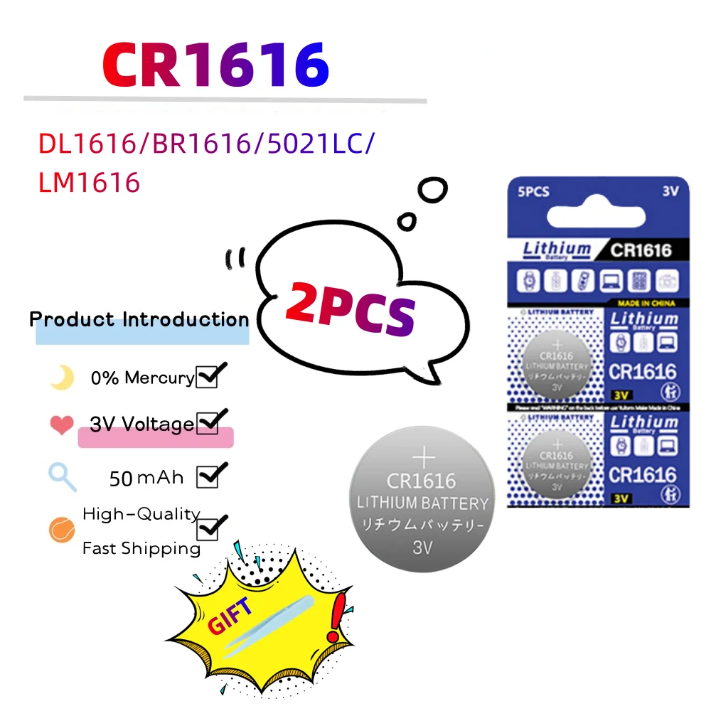 2-10PCS 3V CR1616 Lithium Knoopcelbatterij DL1616 BR1616 ECR1616 5021LC L11 L28 LM1616 CR 1616 Knoopcel Horloge batterijen