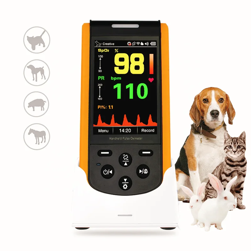 Vet Veterinary Handheld Spo2 Pulse Oxi meter For Dogs Bluetooth Pulse Animal