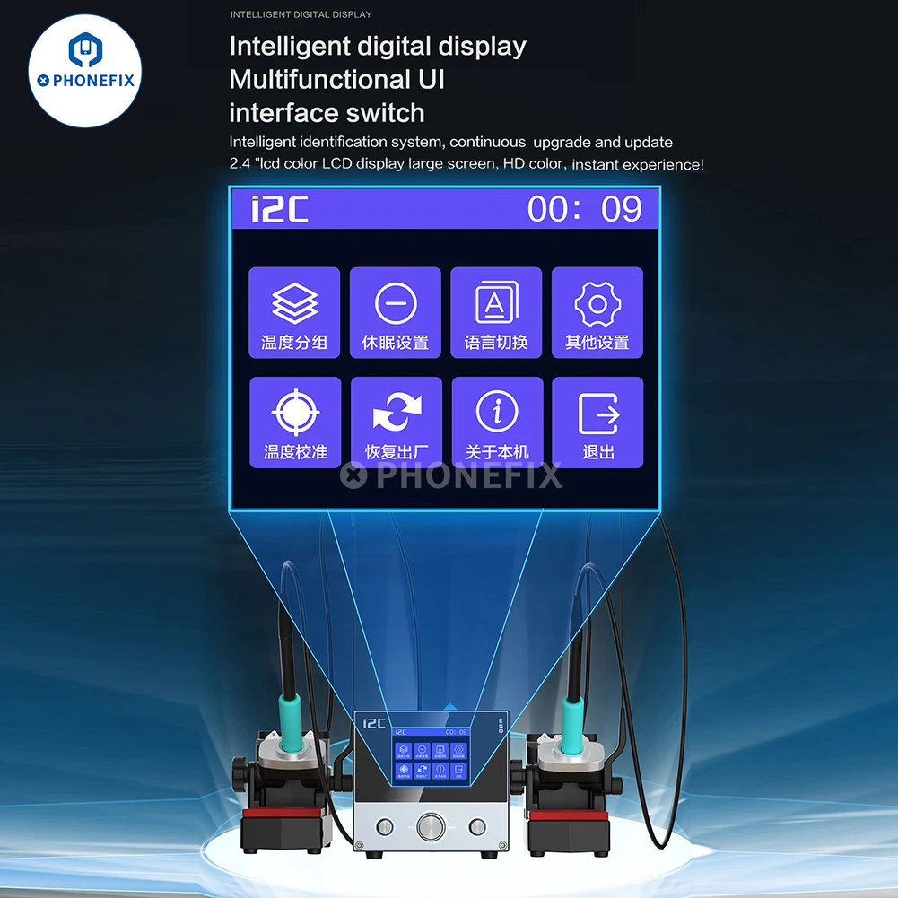 Imagem -05 - Estação de Solda Inteligente Dual Channel Hibernação Inteligente 2s Aquecimento Rápido T210 T115 Handle Irontips Pcb ic Solda Ferramenta I2c 3scn