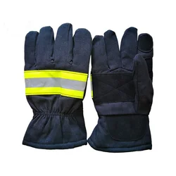 Fireman Gloves Wear-Resistance Non-Slip Thicken Fire Proof Gloves Reflective Strap Fire Resistant Gloves for FirefighterMen Glov